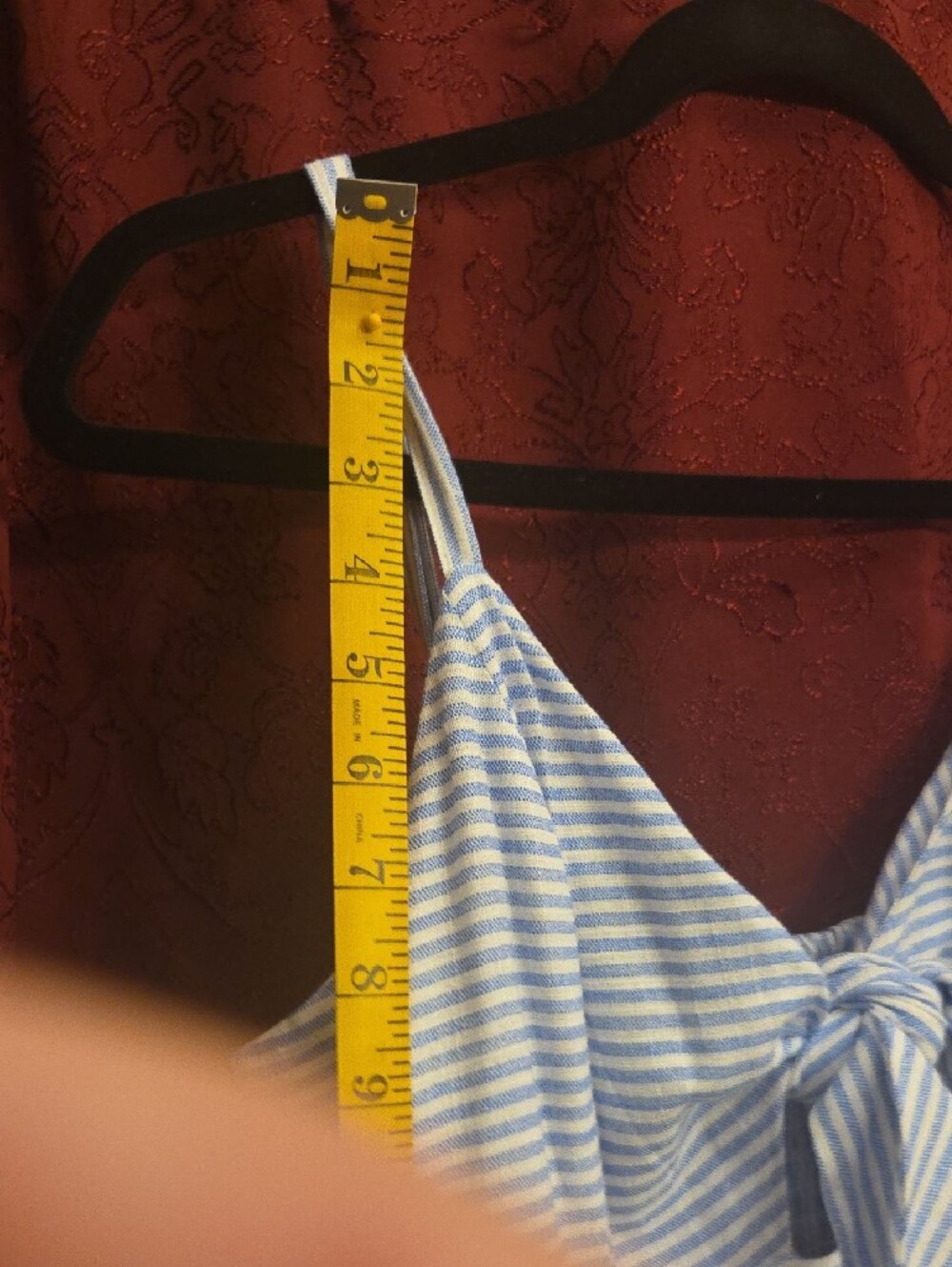 CECILIA NEW YORK Blue and White Striped Tie-Front Midi Sundress - Picture 5 of 16